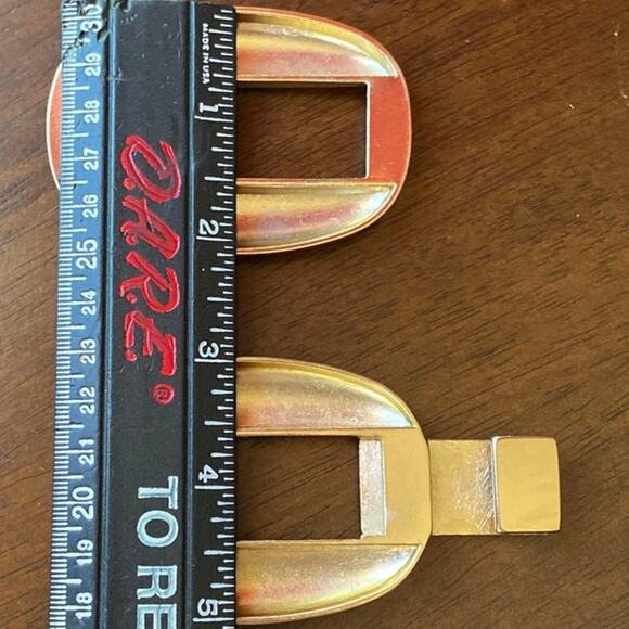 Belt Buckle Vintage Two Piece Goldtone Clasp Women 70s 80s 90s Ellen Tracy Metal - Picture 9 of 12